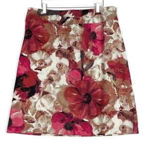 East 5th Women's A-Line Skirt Sz 18 Multicolor Floral Print 100% Cotton Lined - Picture 1 of 10