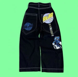 NWT ALAB Unisex Mega Baggy/Oversized Jeans Embroidered Y2K Size 26 D3 - Picture 1 of 8