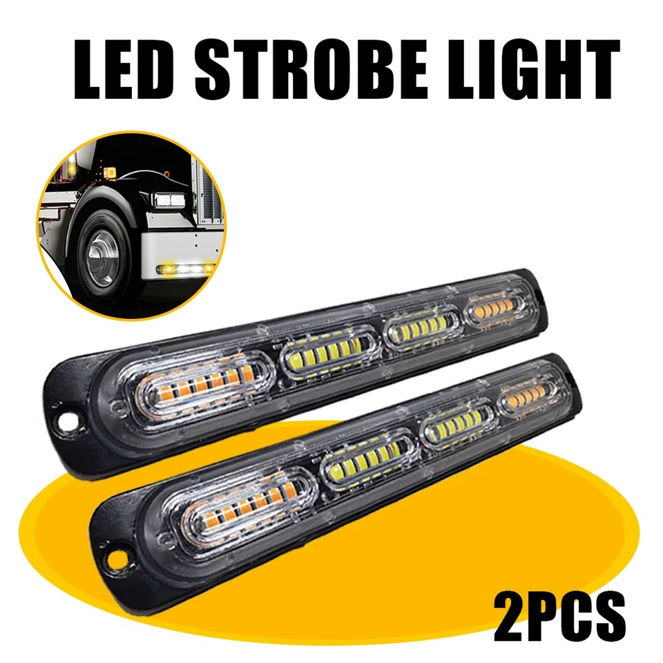 PAR Ámbar/Blanco 24LED Coche Intermitente Camión Luz Barra Estroboscópica Juego de Señales Luz Foto 1 de 4