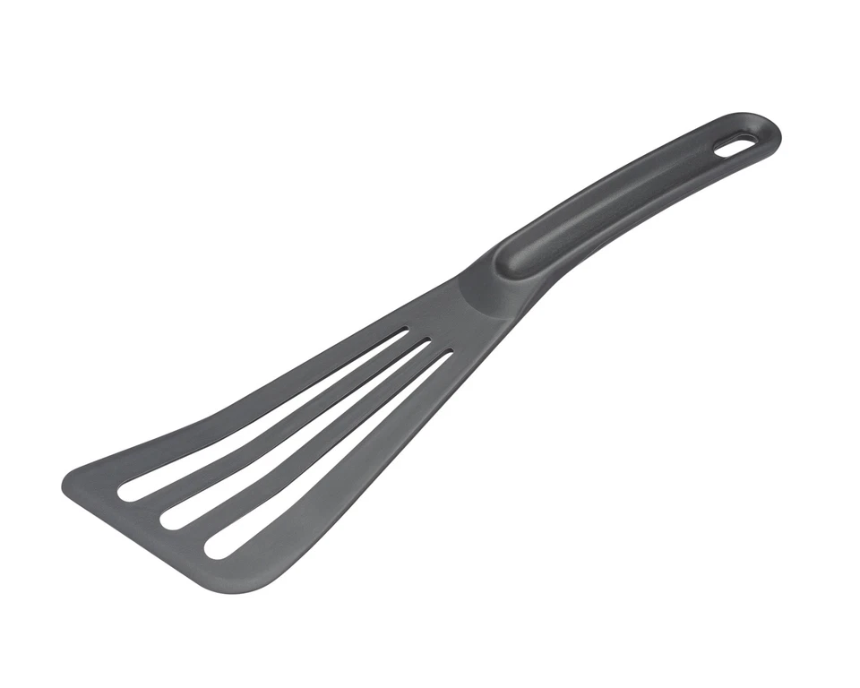 Bourgeat Exoglass® High Temperature Slotted Pelton Spatula/Turner, Grey - Image 1 of 4