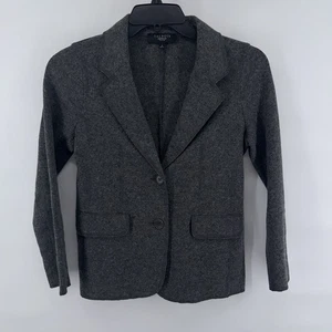 Talbots 100 % Wolle ungefüttert meliert grau Knopfleiste Jacke Blazer Gr. 4P - Bild 1 von 10