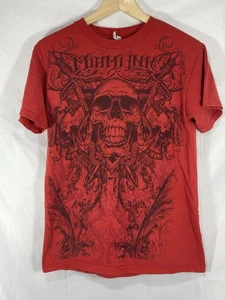 Vintage Y2K Miami Ink Skull Affliction rot Größe Small T-Shirt - Bild 1 von 11