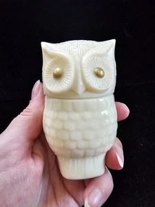 Bottiglia gufo vetro bianco Avon vintage vuota decorazione da collezione - Foto 1 di 7