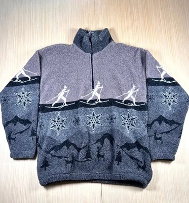 Jaqueta de lã masculina Outdoor Trading Co grande multicolorida floco de neve pescoço simulado - Imagem 1 de 4