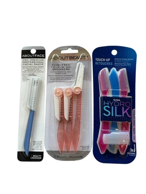Paquete de 3 paquetes peluqueros corporales jetables maquinillas de afeitar faciales cejas cuello cara línea del cabello Foto 1 de 2