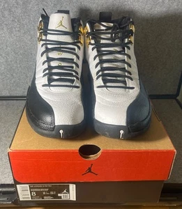 Size 8- Air Jordan 12 Retro Royalty Taxi White Black Sneakers CT8013-170 Used - Picture 1 of 11