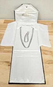 925 Sterling 10 Strand Liquid Silver Layered Chain Necklace & Bracelet - Italy - Picture 1 of 16