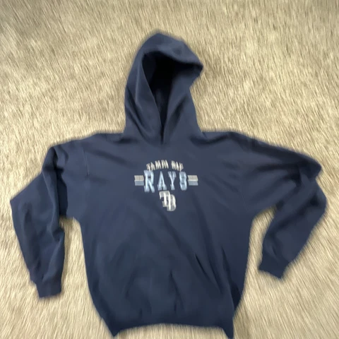 Tampa Bay Rays Blue Cold Gear Pullover Sweatshirt Hoodie Size Small Cover