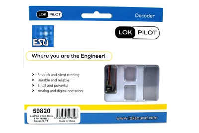 ESU 59820 LokPilot 5 Micro DCC Decoder W/8-pin Harness NEM652, N Scale - Image 1 of 3
