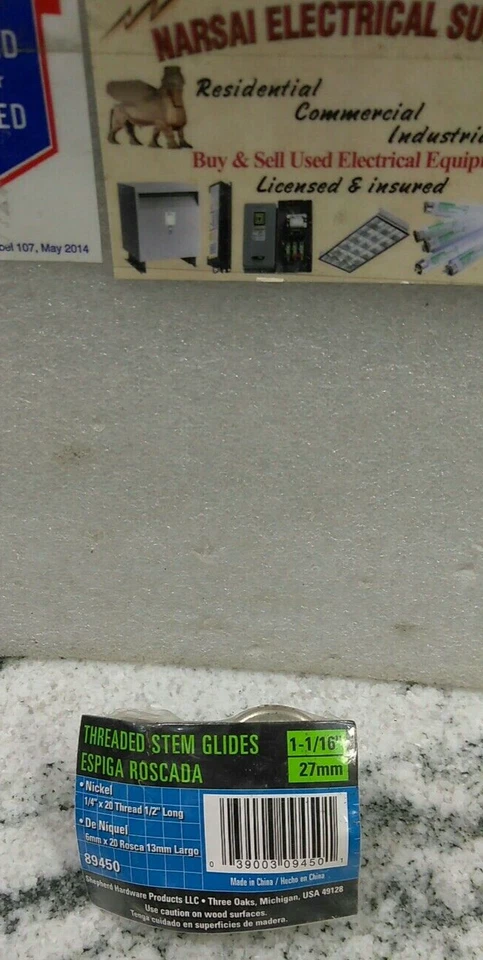 Shepherd 89450 1-1/16" Vástago Roscado Deslizaderas Paquete de 4 (L34LOBY Foto 1 de 4