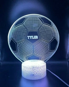  Personalised Football Gift 3D Effect  Multicolour Led  Light | Christmas Gift - Picture 1 of 4