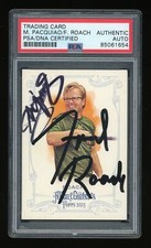 MANNY PACQUIAO FREDDIE ROACH Dual Signed Autograph Topps Allen Ginters PSA AUTO