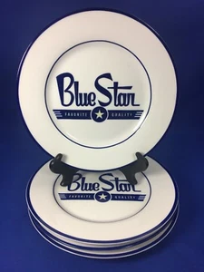 Macy's The Cellar BLUE STAR Favorite Quality 9" SALAD PLATES Cafe White SET OF 4 - Picture 1 of 12