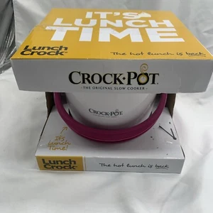 New Crock Pot Lunch Crock Pink & White Portable Food Warmer Hot Lunch - Picture 1 of 7