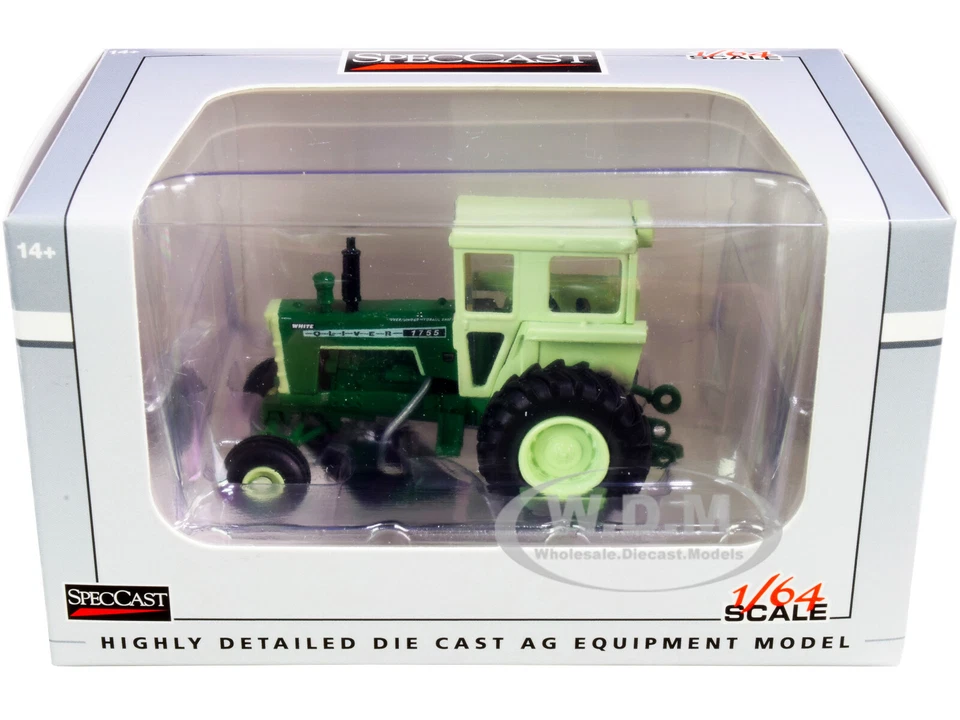 OLIVER 1755 TRACTOR WITH CAB 2 TONE GREEN 1/64 DIECAST MODEL BY SPECCAST SCT764 - Image 1 of 1