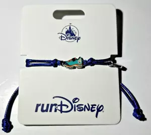 RunDisney Rope Bracelet w/ Sneaker Charm, Adjustable Blue Rope Bracelet NEW - Picture 1 of 5