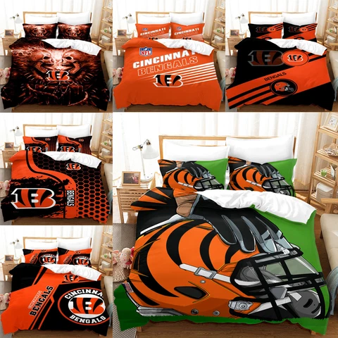 Cincinnati Bengals 3Pcs Bedding Set Soft Duvet/Comforter Cover Pillowcases Cover