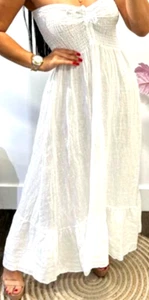 Maxikleid 100% Leinen, Made in Italy - Bild 1 von 4