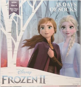 Disney Frozen II Sock 15 Days of Socks set Gift Box Girl Size 5.5 - 8.5 Kids New - Picture 1 of 3