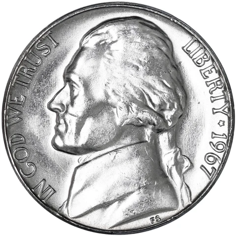 1967 (P) Jefferson Nickel BU US Coin Cover