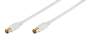 Cable RTV antenna coax RF 9,52mm Male/Female White Shielded Gold 3m. VIVANCO - Zdjęcie 1 z 4