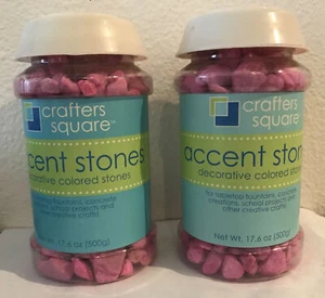 (2) Crafters Square Accent Stones Decorative Colored Stones 500g 17.6 Oz Pink - Picture 1 of 1