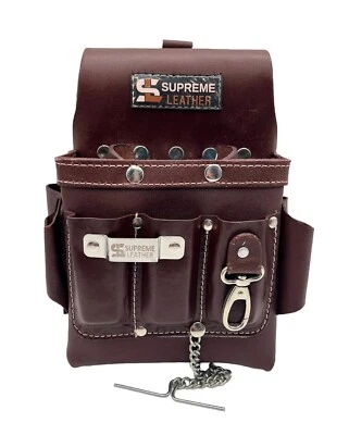 SUPREME LEATHER Leather Tool Pouch for Carpenters Electrical Tool Bag for Electricians Framers