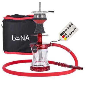 Luna Hookah Vacanza Shisha Wasserpfeife Komplett Set Red with cutting - Bild 1 von 6