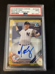 PSA 9 MICHAEL Mike KING 2019 Bowman Chrome Prospects GOLD Refractor AUTO SP /50
