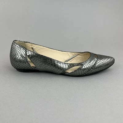 Zapatos de vestir LK Bennet de cuero metálico piel de serpiente planos de ballet en punta EU36 UK3 Foto 1 de 4