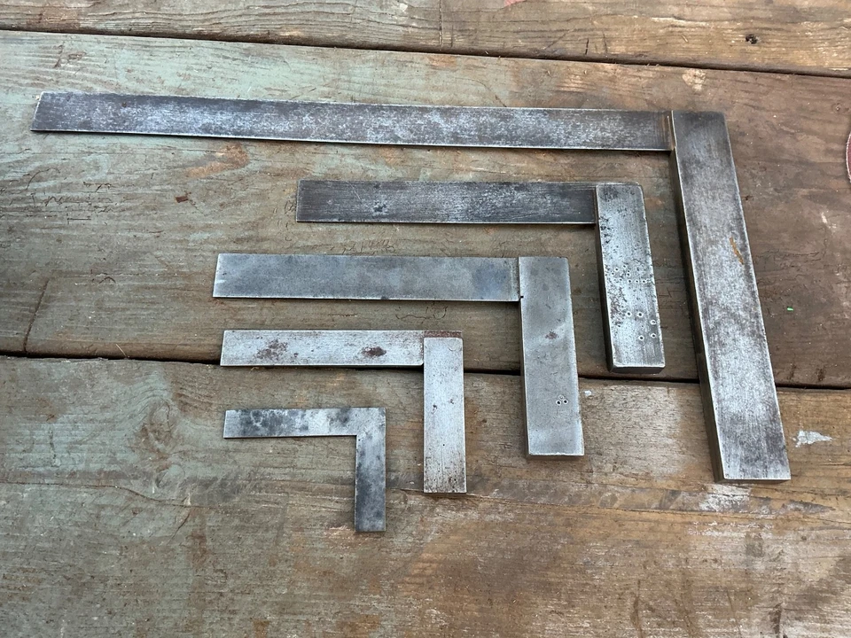 Engineers squares x 5. Cleaned and ready to use - Image 1 of 4