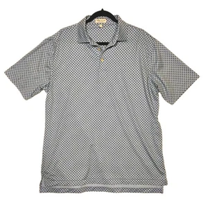 Camisa Polo Peter Millar Verano Confort Azul Calaveras Estampado Completo Grande - Imagen 1 de 5