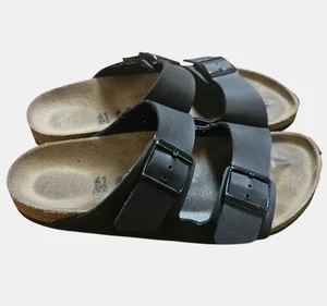 Birkenstock Mens Arizona Birko-Flor Black Slides Sandals Unisex M8/W10 Classic - Bild 1 von 6