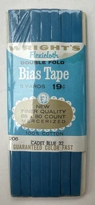 Kadettenblau 32 Schrägband Neu in Verpackung Wrights 206 88x80 5 Yards Vintage - Bild 1 von 2