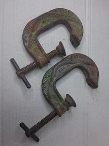 Antique Colt C Clamps Batavia, NY Small 2 1/4" opening BC2 SET of 2 - Picture 1 of 5