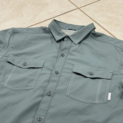 Camisa Columbia Para Hombre Grande Verde Azul Gris Manga Corta Pesca Protección Solar Foto 1 de 4