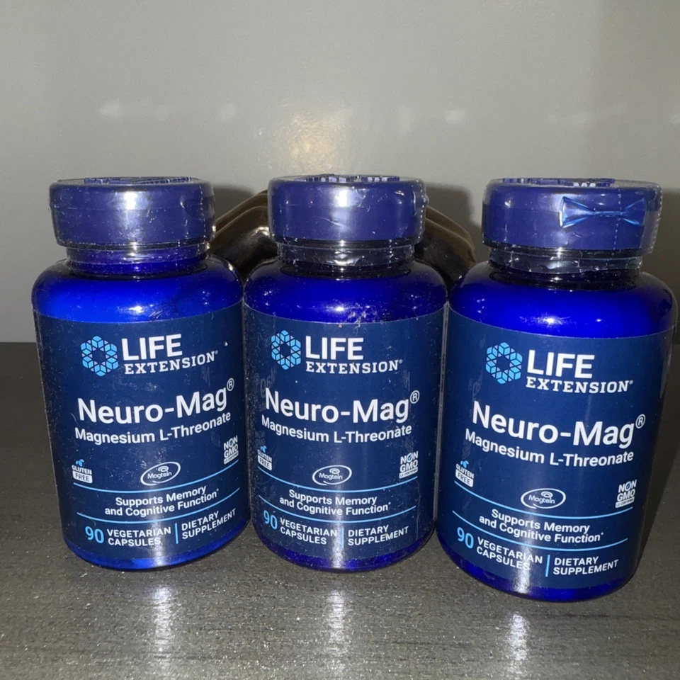 Pack de 3 90 cápsulas Life Extension Neuro-Mag treonato de magnesio Foto 1 de 3