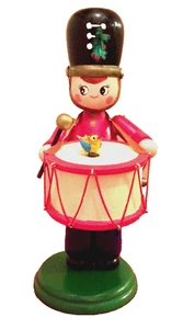 Enesco Parade of Wooden Soldier Drummer Boy Animated Bird Music Box VTG Figure - Picture 1 of 11