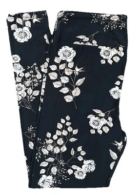 Leggings LuLaRoe TC Floral Rosa Vintage Rosa sobre Negro Talla 12-18 NUEVOS 258790 Foto 1 de 4