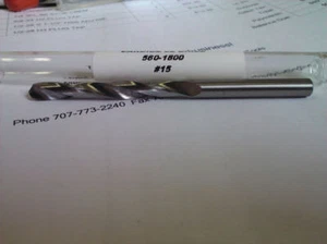 .1800" #15 HARTMETALL STANDARDLÄNGE BOHRER - Bild 1 von 1