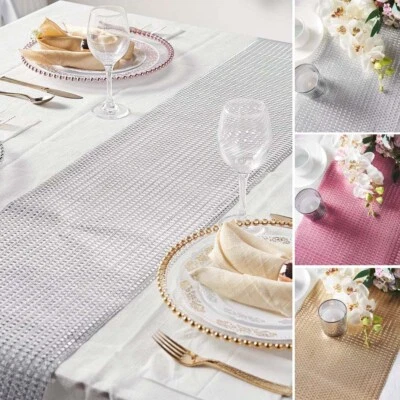 12" x 108" Glitter CIRCLE DESIGN Paper Disposable Table Runner Events Supplies - Image 1 of 4