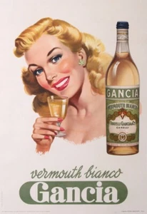 GANCIA VERMOUTH BIANCO 1954 VINTAGE POSTER - Picture 1 of 1