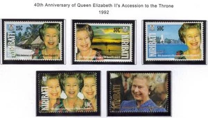 KIRIBATI MNH 1992 SG377-381 40TH ANV OF QEII ACCESSION TO THE THRONE - Picture 1 of 1