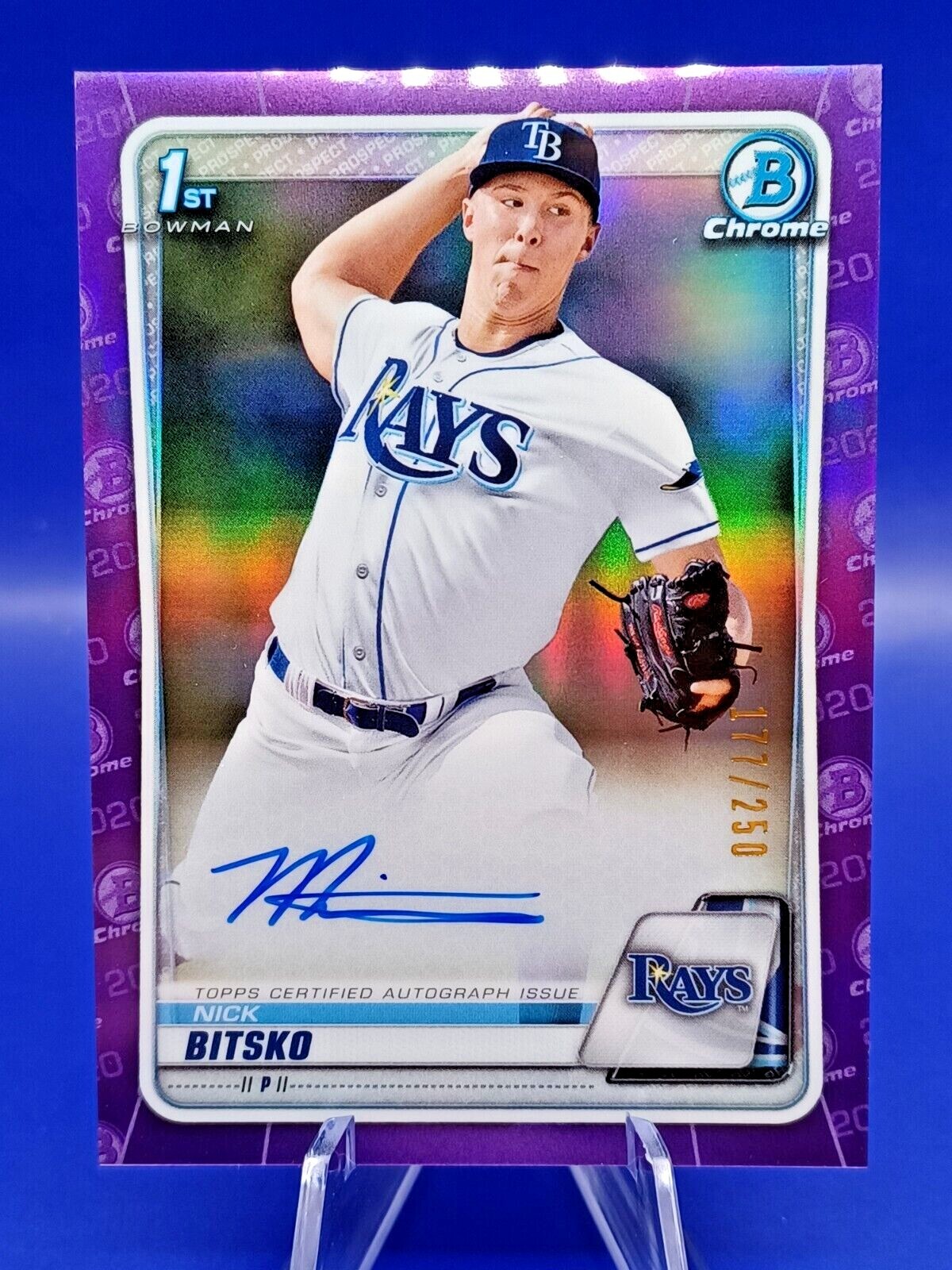2020 Bowman Chrome Draft Nick Bitsko Purple Refractor Auto /250 (P960)