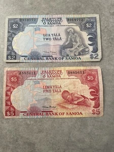 SAMOA $2 $5 TALA 2005 2 PCS - Picture 1 of 2