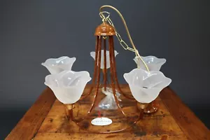 Endon Chandelier 5-Light Briar Tulip Frosted Glass Shades PAIR Boxed - Picture 1 of 21