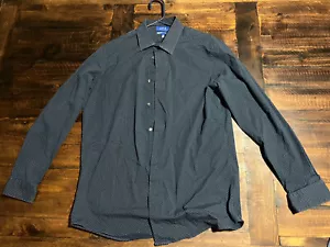 Camisa de vestir Apt.9 para hombre Premier Flex calce ajustado azul marino con puntos blancos talla 16 34/35 - Imagen 1 de 1