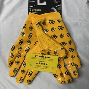 NIKE SUPERBAD GLOVES "FOOTBALL GLOVES" NCAA BAYLOR BEARS Size 4XL [DX4901-708] - Picture 1 of 6