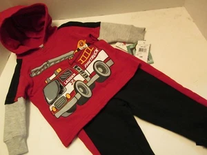 Firetruck Hoodie 2-Piece Outfit by Boyz Wear, Size 18 Months, NWT - Picture 1 of 4