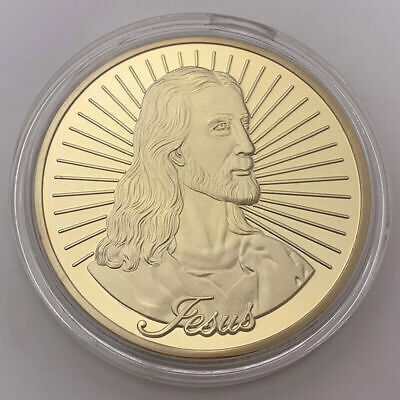 Moneda Chapada En Oro De La Biblia Cristo Dios Cristiano Verso Fe Jesús Recuerdos Oración • 11.14€